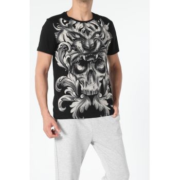 Tricou de bumbac cu imprimeu supradimensionat