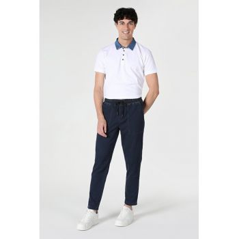 Tricou Polo Cu Maneca Scurta De Barbati Alb Slim Fit