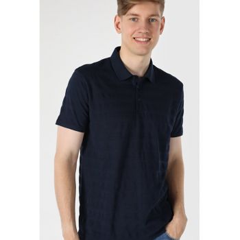 Tricou Polo Cu Maneca Scurta De Barbati Albastru Marin Regular Fit