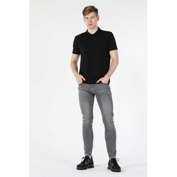 Tricou Polo Cu Maneca Scurta De Barbati Negru Regular Fit