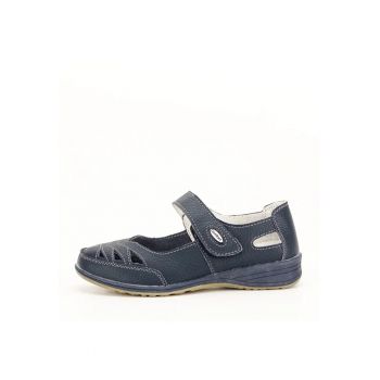Balerini  piele naturala bleumarin 37 EU - talpa usoara - varf rotund