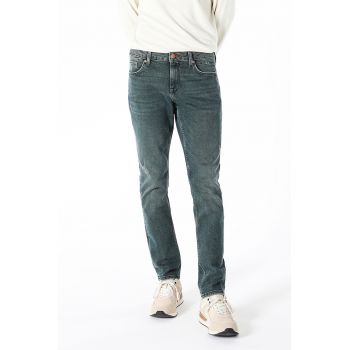 Blugi slim fit cu aspect decolorat
