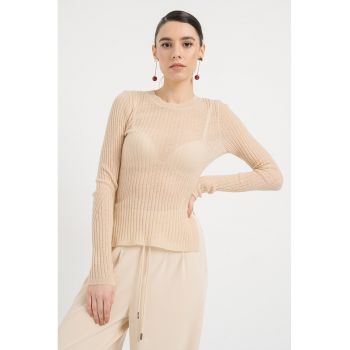 Bluza din amestec de bumbac cu slit lateral Fennona