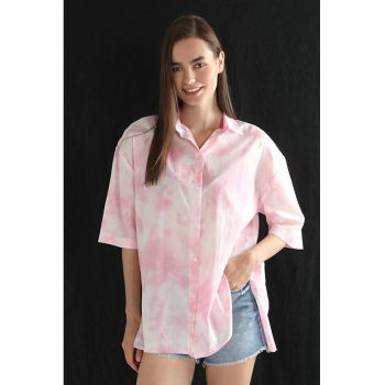 Camasa Cu Maneca Scurta De Dama Roz Relaxed Fit CL1059130 8683197224316