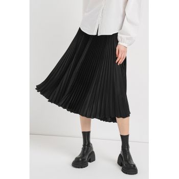 Fusta midi cu pliuri si talie elastica Vlysola