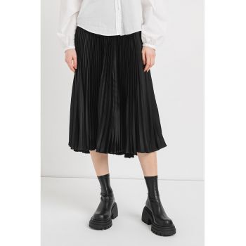 Fusta midi cu pliuri si talie elastica Vlysola