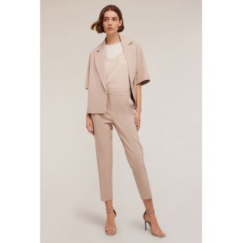 Pantaloni crop cu talie inalta
