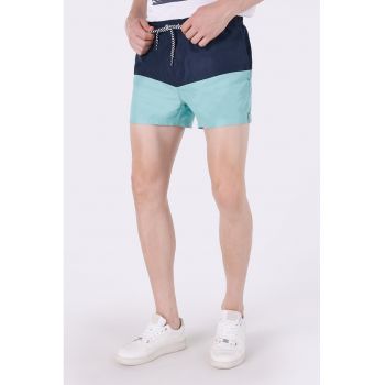 Pantaloni scurti de baie cu model colorblock