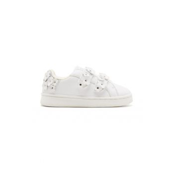Pantofi sport cu inchidere velcro si aplicatii cu model floral