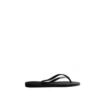Papuci flip-flop cu logo metalic