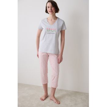 Pijama cu imprimeu grafic