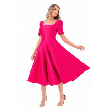 Rochie midi cu croiala pe bie