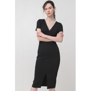 Rochie midi cu decolteu in V Kalamara