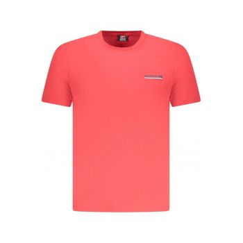 Tricou barbati din bumbac cu logo text - regular fit - rosu -