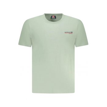 Tricou barbati din bumbac cu logo text - regular fit - verde -