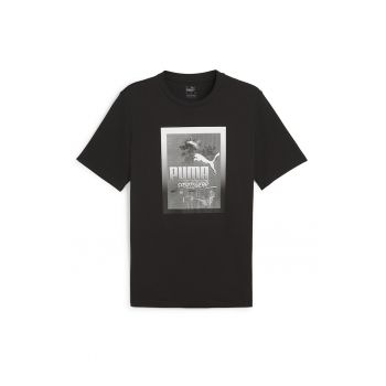 Tricou cu decolteu la baza gatului si imprimeu logo
