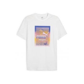 Tricou cu decolteu la baza gatului si imprimeu logo
