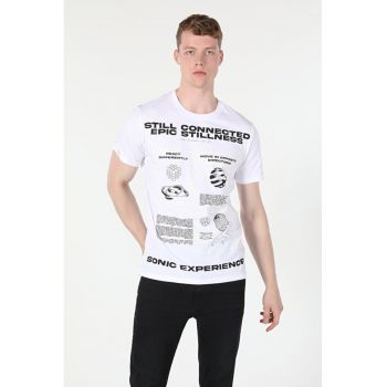 Tricou Cu Maneca Scurta De Barbati Alb Regular Fit 46468