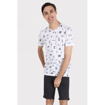 Tricou Cu Maneca Scurta De Barbati Alb Regular3