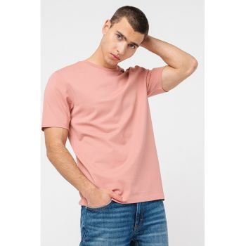 Tricou de bumbac cu decolteu la baza gatului Dimerstee