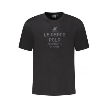 U.S. Grand POLO Tricou barbati cu imprimeu din bumbac - regular fit - negru -