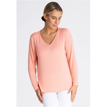 Bluza dama -  Viscoza/Elastan - Maneca lunga - Roz