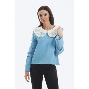 Bluza de bumbac cu guler Baby Doll