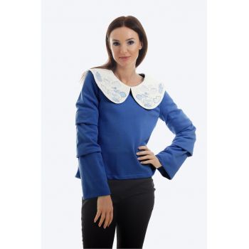 Bluza de bumbac cu guler Baby Doll