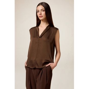 Bluza de satin cu decolteu in V