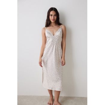 Camasa de noapte din satin cu animal print