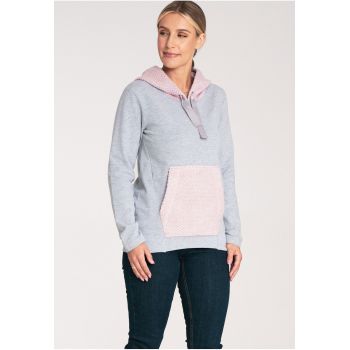 Hanorac dama -  M1045 - roz/gri - bumbac/elastan -