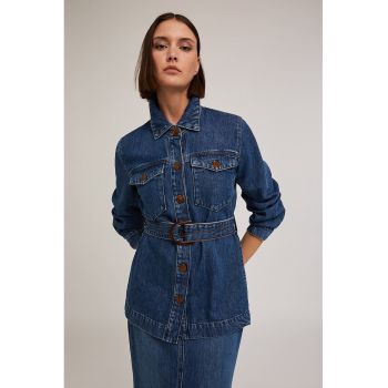 Jacheta din denim cu cordon