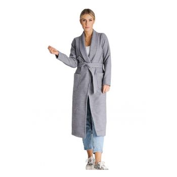 Palton dama  design elegant - viscoza/poliester - gri