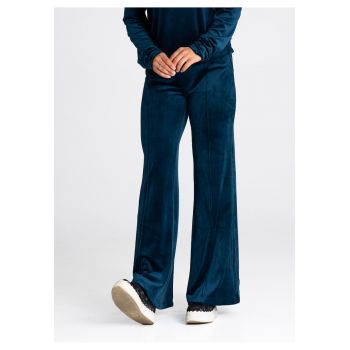 Pantaloni dama -  bleumarin - croi larg - elastici - poliester/elastan -