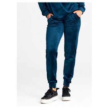 Pantaloni dama  M965 - albastru - confortabili - cu buzunare - poliester -