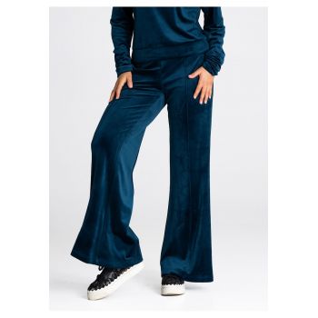 Pantaloni dama  model M966 - largi - albastru - poliester/elastan