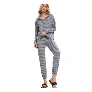 Pantaloni dama -  trening - gri - poliester/viscoza -