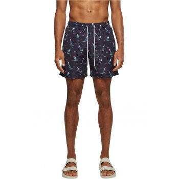 Pantaloni scurti de baie cu model si buzunare laterale