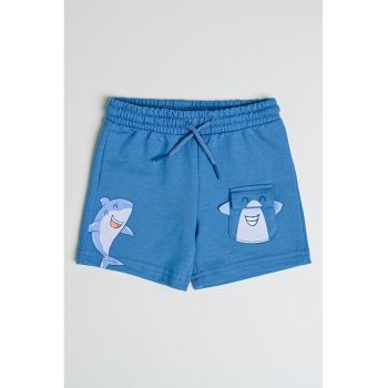 Pantaloni scurti din amestec de bumbac cu imprimeu