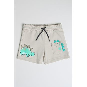 Pantaloni scurti din amestec de bumbac cu imprimeu
