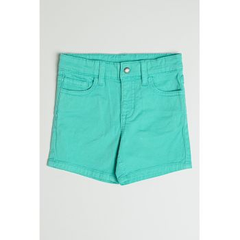 Pantaloni scurti din amestec de bumbac cu model uni
