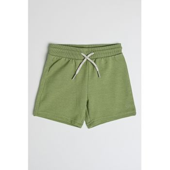 Pantaloni scurti din amestec de bumbac cu snur in talie