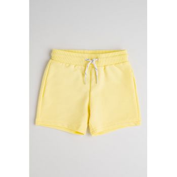 Pantaloni scurti din amestec de bumbac cu snur in talie