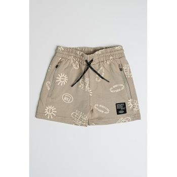Pantaloni scurti din amestec de bumbac cu snur