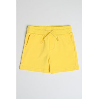 Pantaloni scurti din amestec de bumbac cu snururi