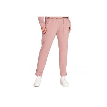 Pantaloni sport dama M1035 -  Bumbac - Roz inchis