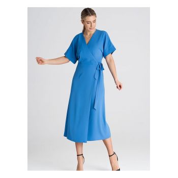 Rochie de zi  casual - albastru - poliester - material confortabil