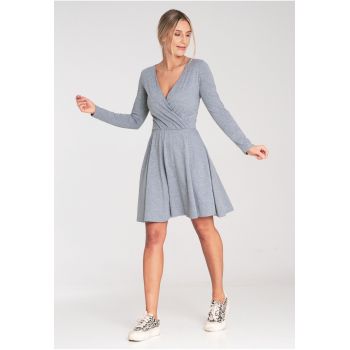 Rochie evazata  M1050 - gri - bumbac
