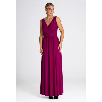 Rochie lunga eleganta -  fara maneci - poliester - violet