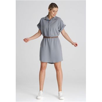 Rochie  model M1001 - lejera - gri - viscoza